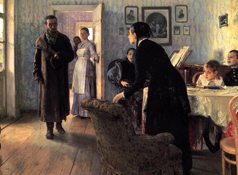Ilya Repin Unexpected Visitors or Unexpected return oil painting picture